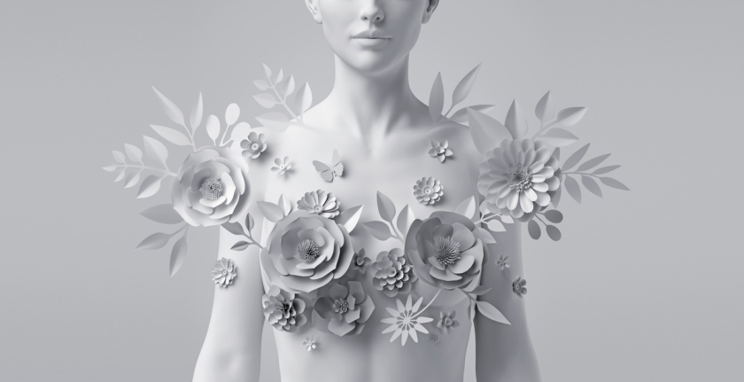 The mannequin with body art. 