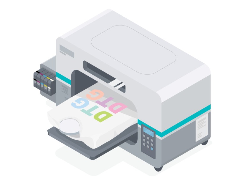 The direct to garment (DTG) printing process works just like your inkjet printer at home.